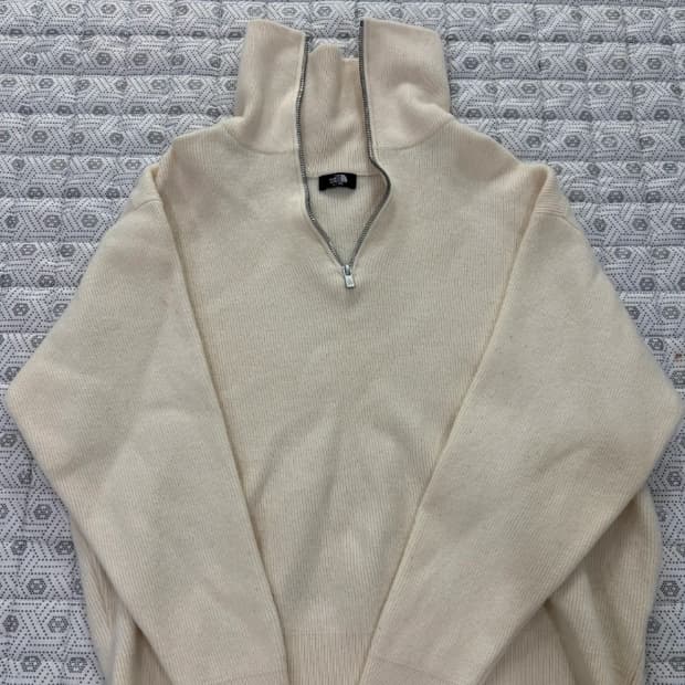 노스페이스 반집업 니트 아이보리 ~66