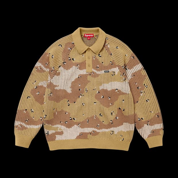 슈프림 스몰 박스 폴로 스웨터 데저트 카모 - 24FW XL