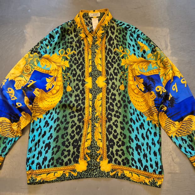 90s 지아니 베르사체 마이애미 실크 셔츠