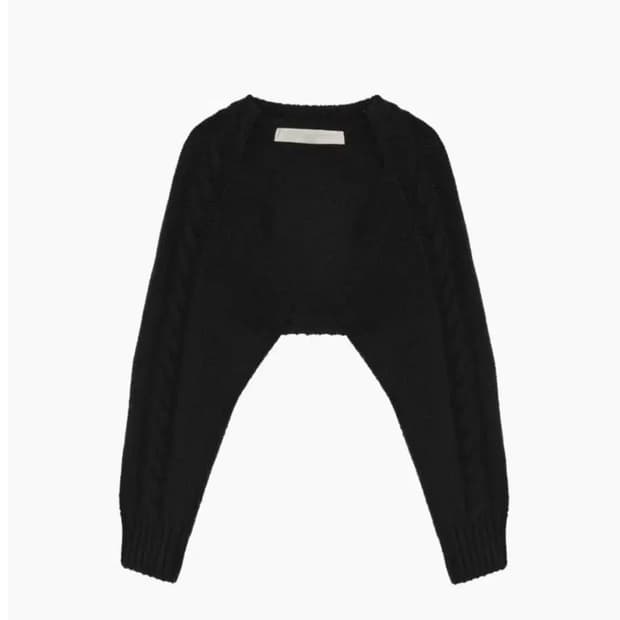 Open yy 케이블 볼레로 니트 가디건 / 블랙