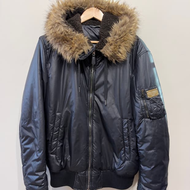 돌체앤가바나 라쿤 퍼 후드 다운 자켓