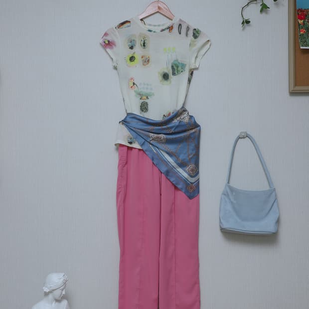 버블검 핑크 이지 팬츠