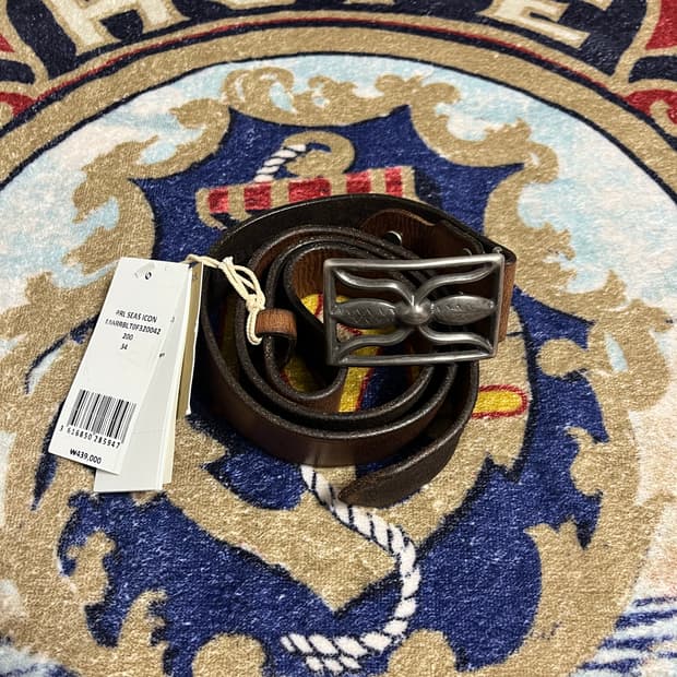 RRL 레더 벨트 더블알엘