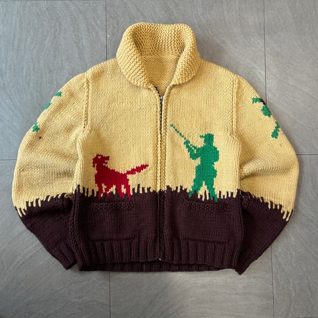 60~70년대 캐나다 생산 빈티지 헌팅 코위찬 자켓