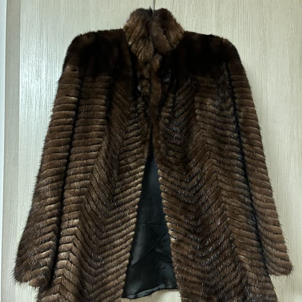 밍크 코트 브라운 55 사이즈 (리얼퍼)