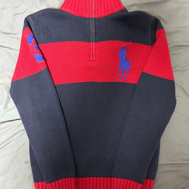 폴로 랄프로렌 빅포니 반집업 니트M