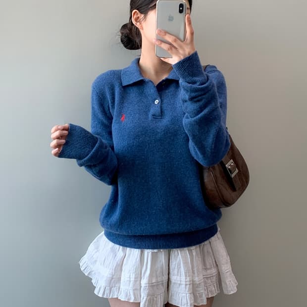 폴로 카라넥 니트