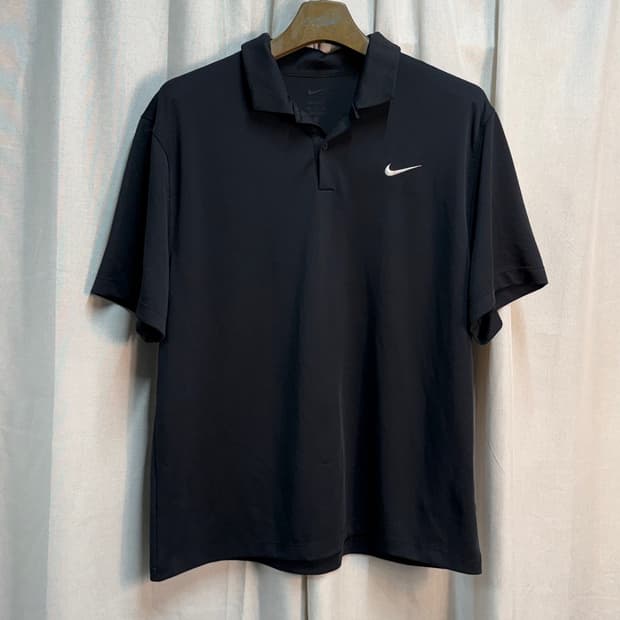 [4XL] 나이키 블랙 드라이핏 기능성 폴로 반팔 티셔츠
