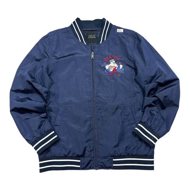 ✨ (만원 빈티지) MLB 애틀란타 백로고 빅로고 바시티 자켓 