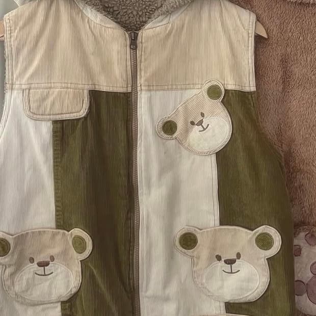 모리노가토 모리걸 말차맛 곰돌이 조끼패딩 쪼패