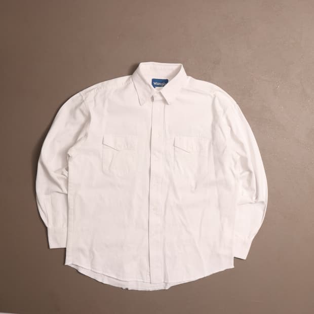 랭글러 헤비코튼 화이트 워크셔츠 A1586