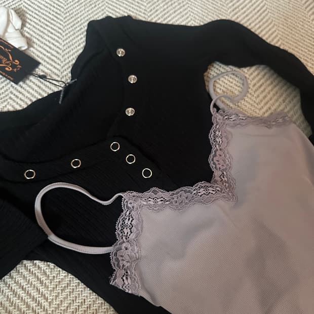 플리즈팔로우 니트탑+나시