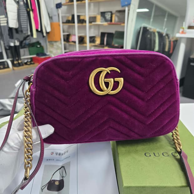 [A급컨디션] 구찌 마몬트 벨벳 숄더백