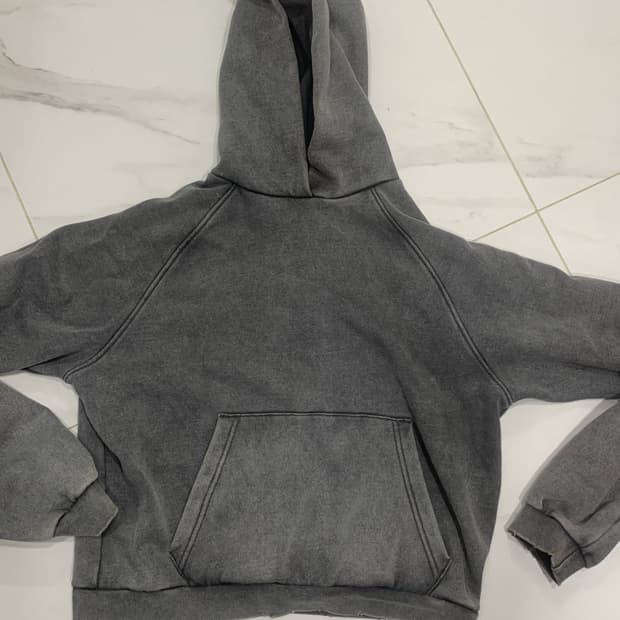 자라 크롭 후드티 차콜