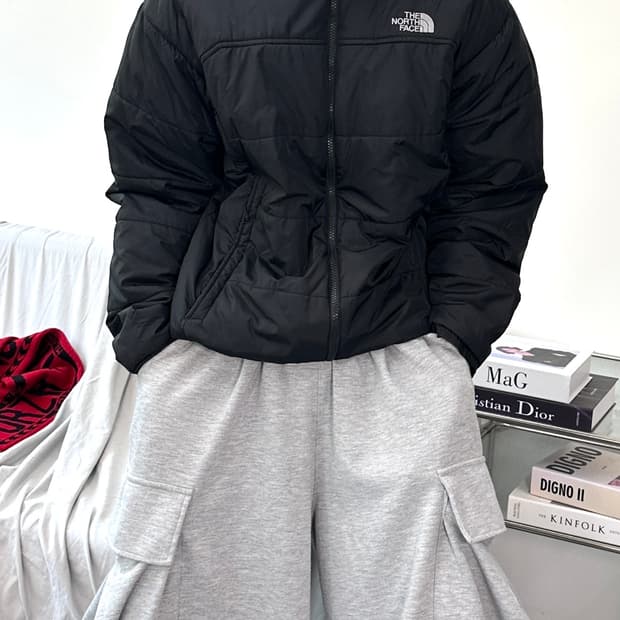 노스페이스 블랙 경량 점퍼 L