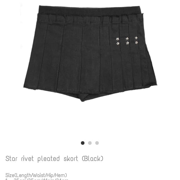 Bonnae star rivet pleated skot black