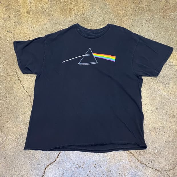 미국 빈티지 핑크폴라로이드 반팔티 락티셔츠