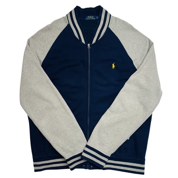 폴로 랄프 로렌 네이비 그레이 배색 블루종 자켓 XL