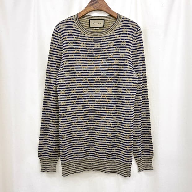 구찌 GG 자카드 루렉스 스트라이프 니트