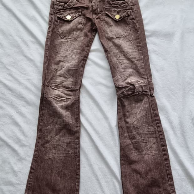 빈티지 y2k 00s 펑크 부츠컷 팬츠