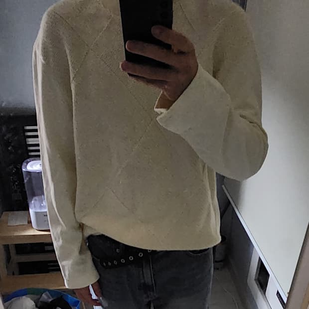 시스템옴므 크림 니트 100