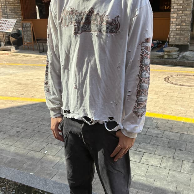 할리데이비슨 커스텀 플레임 롱슬리브 