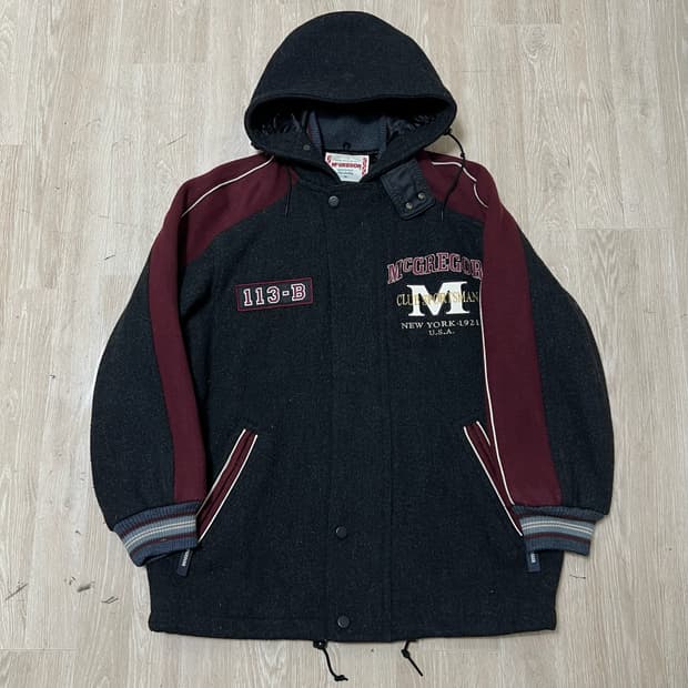 맥그리거 빈티지 빅로고 누빔 울 자켓 M/95 