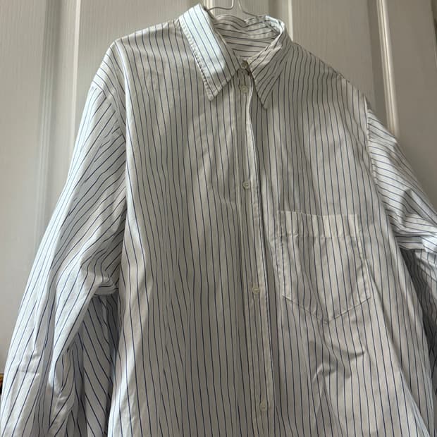 메종마르지엘라 mm6 스트라이프 프릴 셔츠