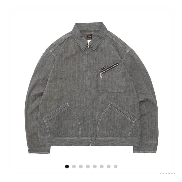 페로우즈 26SS 1960s front zip work 자켓 그레이