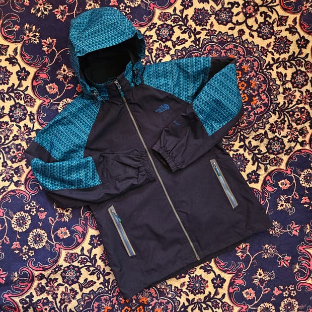 노스페이스 블루 에스닉 블럭 바람막이 자켓 L size(100-105)