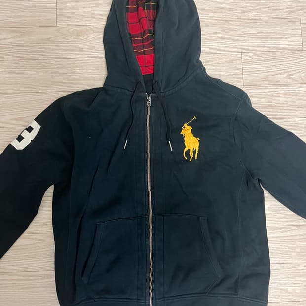 폴로 빅포니 검정 후드집업