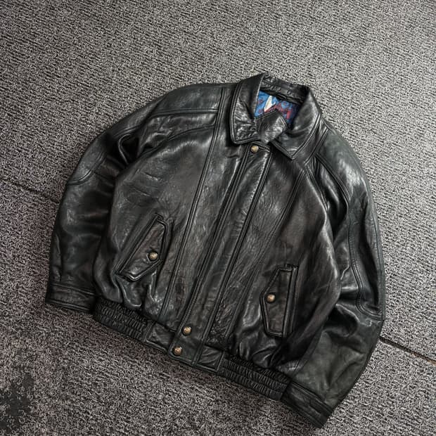 90s 나이키 아카이브 양가죽 봄버 자켓 3270