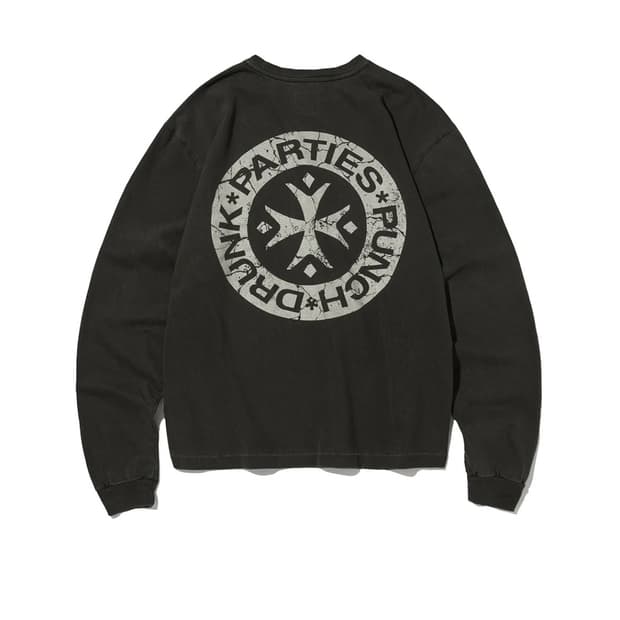 펀치드렁큰파티즈 hurt logo garment dyed 롱슬리브