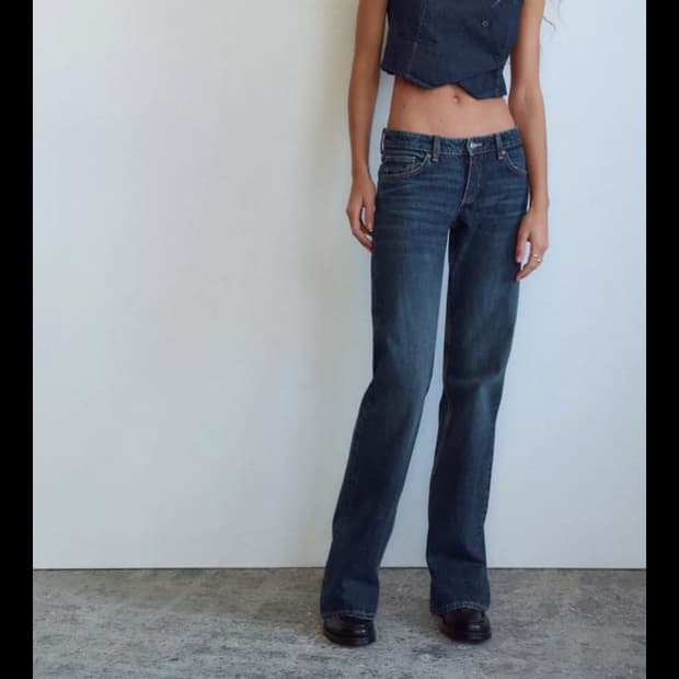 (새상품) zara 자라 JEANS TRF WIDE LEG 로우라이즈