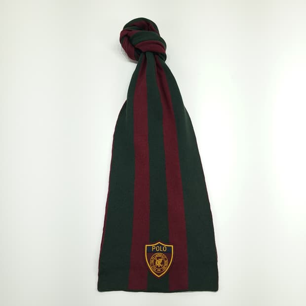 MX163 폴로 랄프로렌 크레스트 스트라이프 니트 목도리 머플러