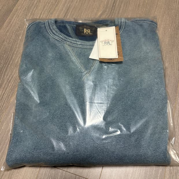 rrl 인디고 프렌치테리 스웻셔츠 L
