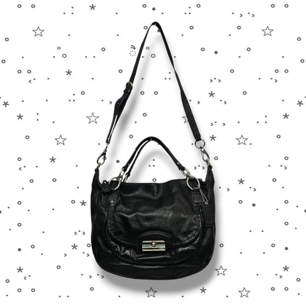 COACH 코치 크리스틴 레더 라운드 사첼백