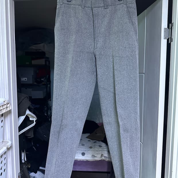 [L] 그레이 울 플란넬 슬랙스