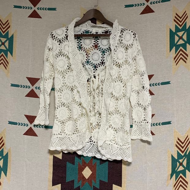 모리걸 크로셰 가디건 