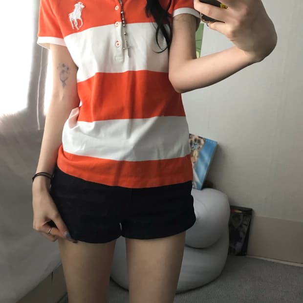 폴로 스트라이프 빅포니 반팔티셔츠