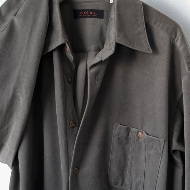 Velour touch fleece wide shirt