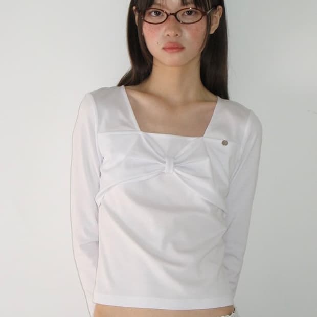 론론 리본 스퀘어넥 롱슬리브 판매