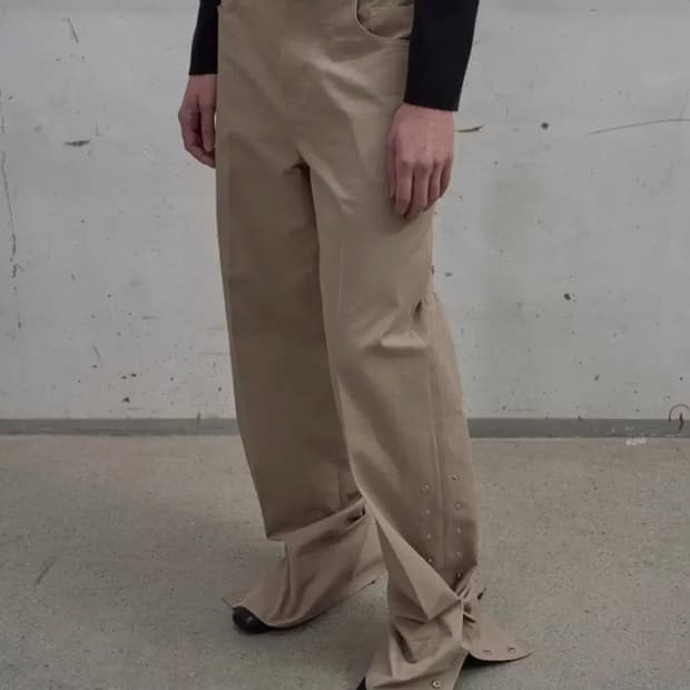 Lcdc SIDE SNAP WIDE TROUSERS 베이지