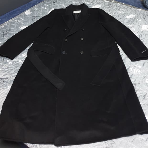 젠틀x커버 핸드메이드 피크트라펠 울 더블버튼 롱코트 (L)