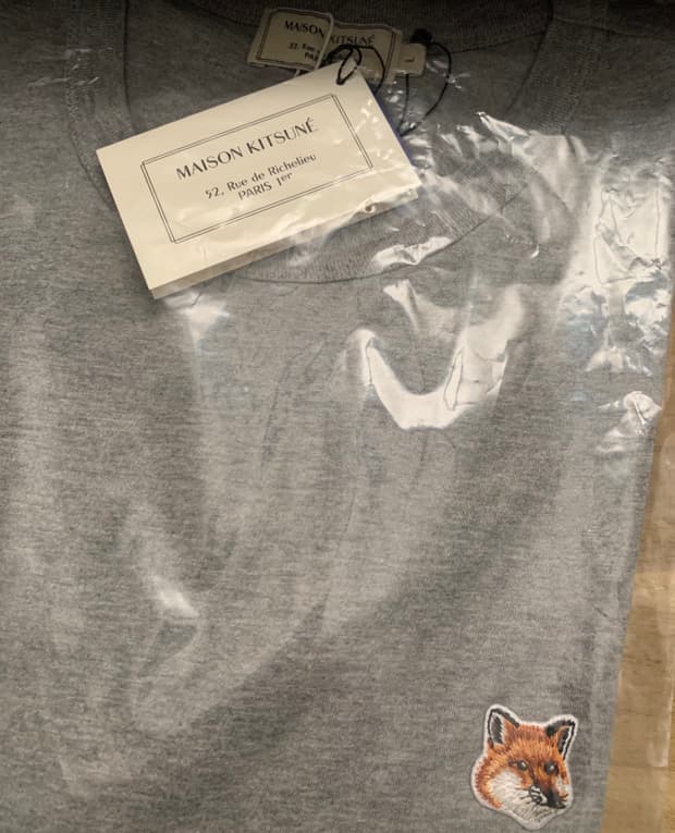 21SS 메종키츠네 폭스 헤드 티셔츠 그레이