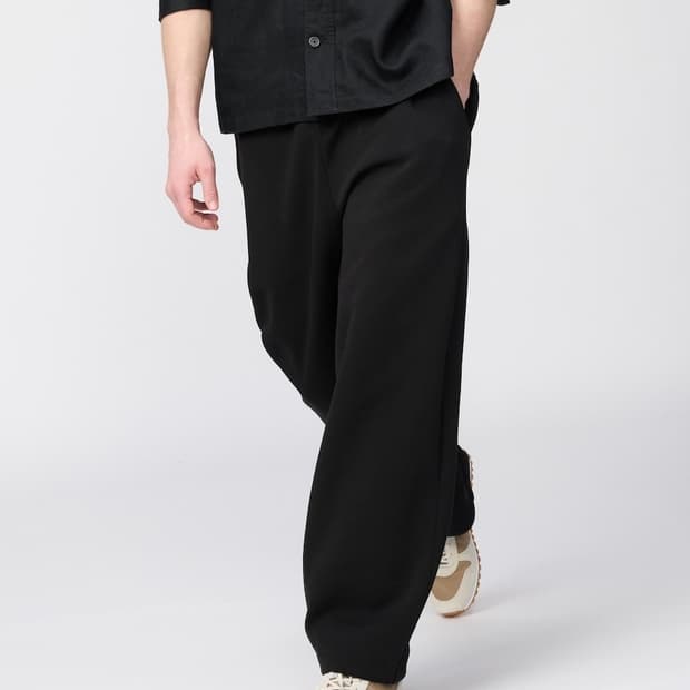 유니클로 스웨트와이드팬츠 블랙 XL (다리길이66~72cm)