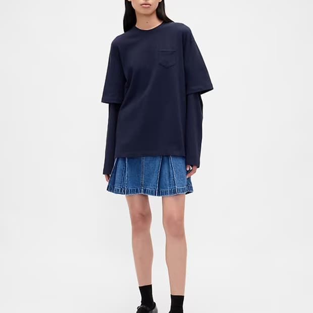 Sandy Liang X Gap 헤비웨이트 코튼 레이어드 티