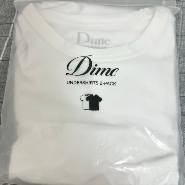 다임 흰색 반팔티셔츠 2팩