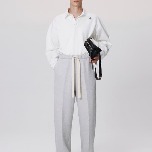 렉토 코튼 저지 와이드 스웻 팬츠 그레이 M