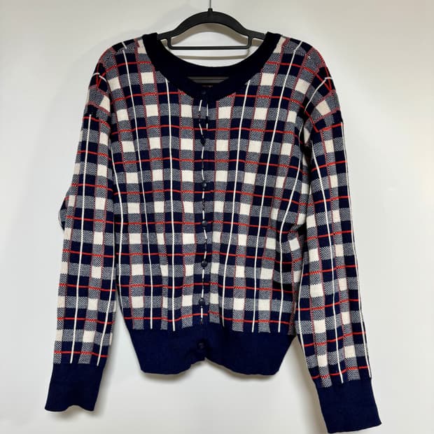 샤넬느낌 일본 studio CLIP 체크 가디건 M-L